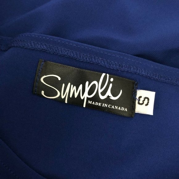 Sympli Womens Tunic Top Keyhole Cutouts 3/4 Sleeve Stretch Blue Size S - Picture 3 of 5